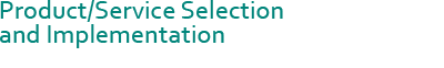 Product/Service Selection and Implementation
